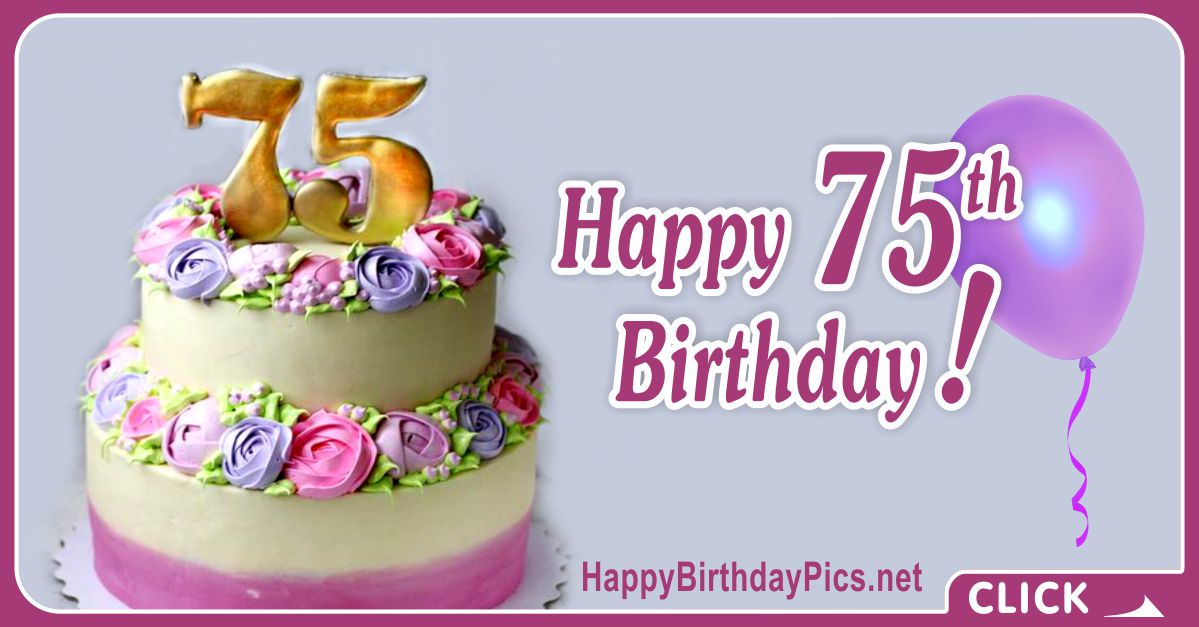 Happy 75th Birthday with Golden Digits Card Equivalents