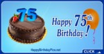 Happy 75th Birthday with Blue Digits