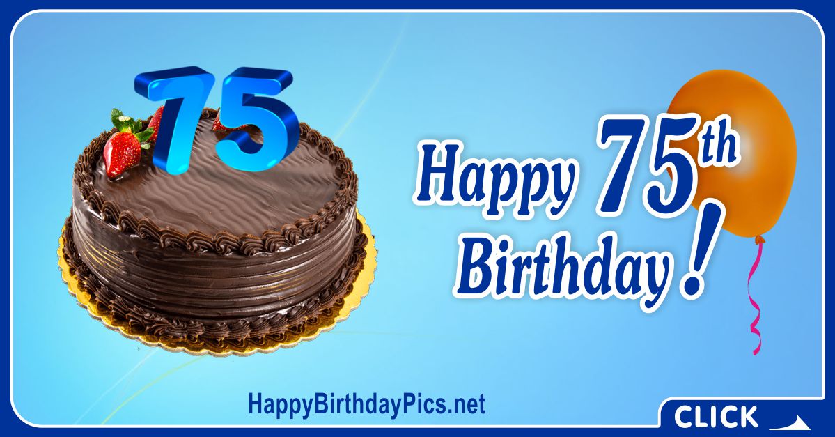 Happy 75th Birthday with Blue Digits Card Equivalents