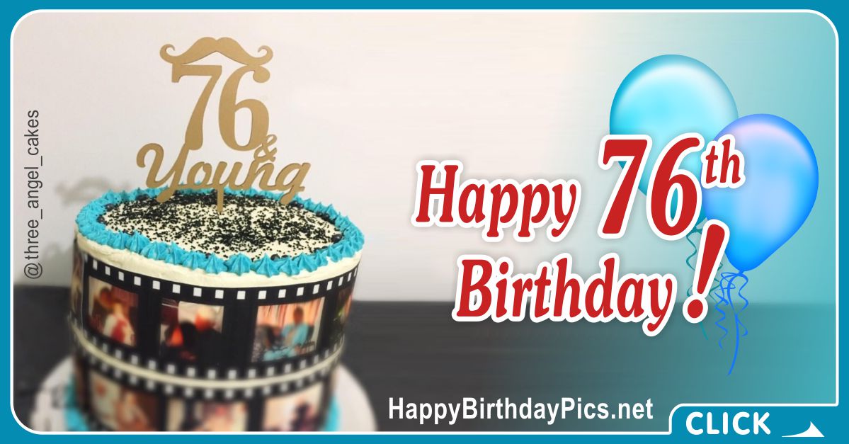Happy 76th Birthday with Film Strap Card Equivalents