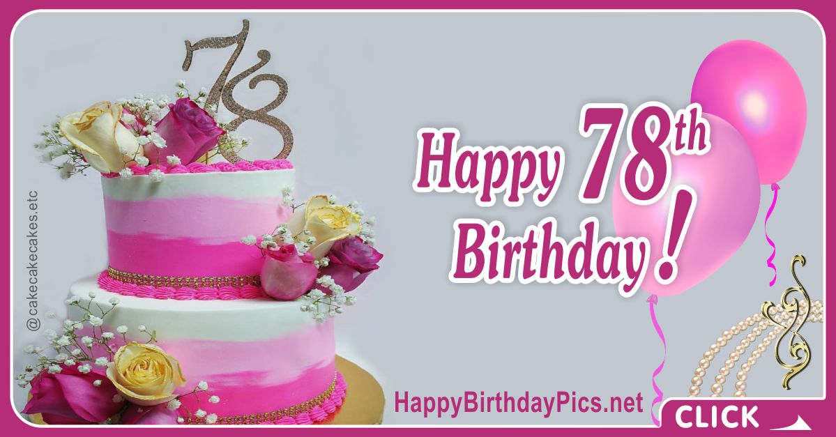 Happy 78th Birthday with Pearl Choker Card Equivalents