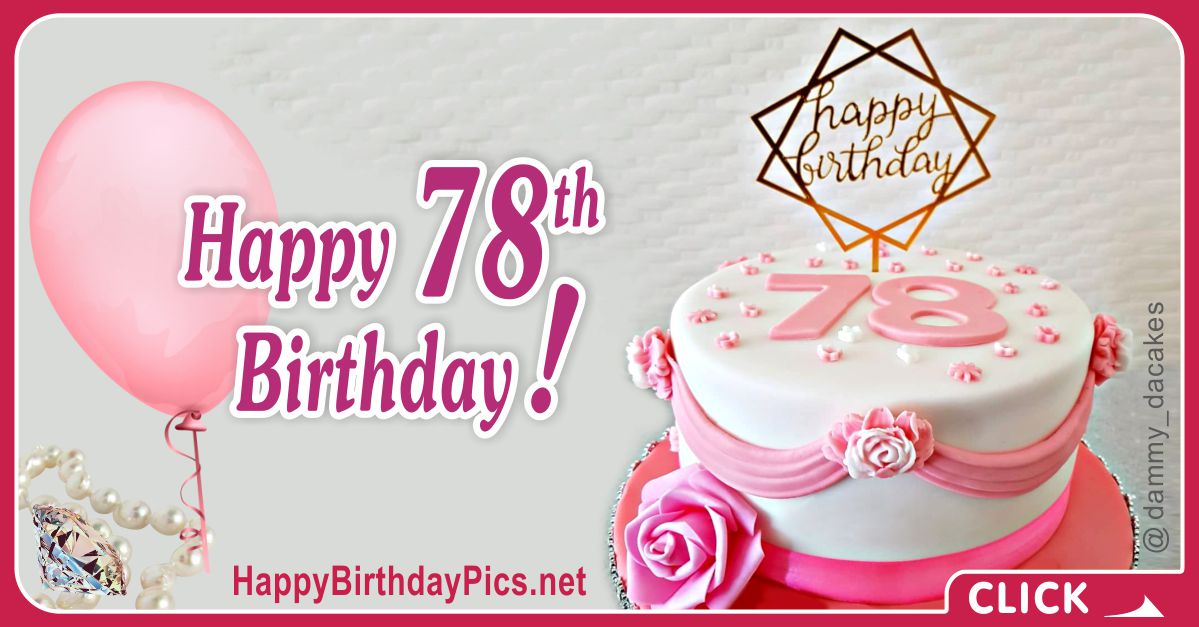 Happy 78th Birthday with Stylish Design Card Equivalents