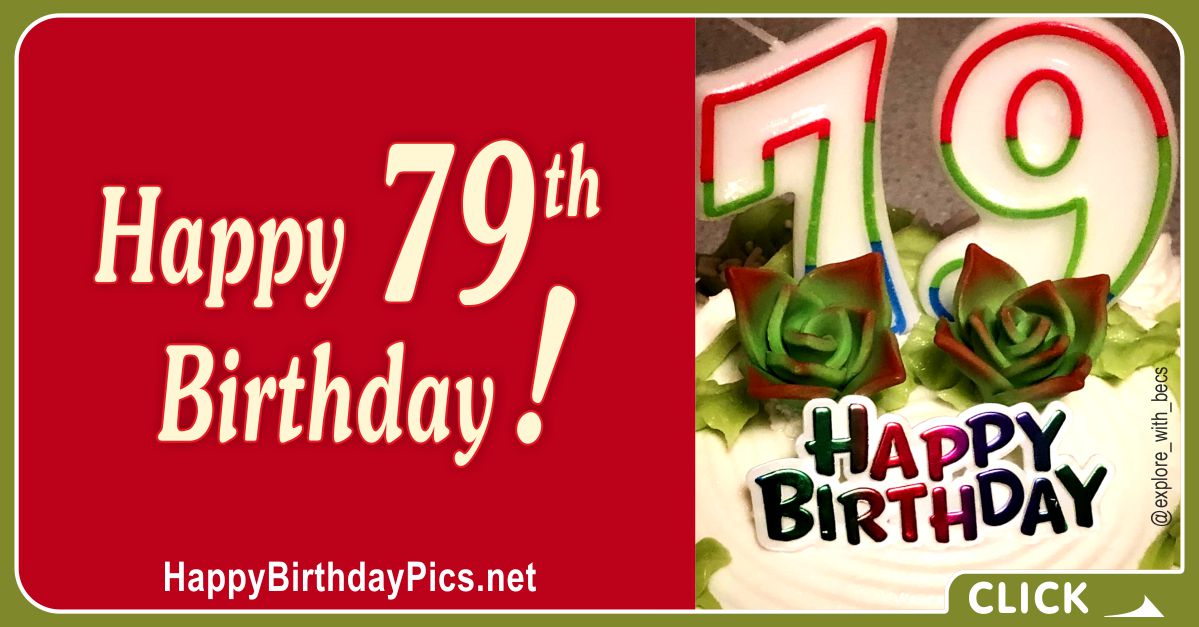 Happy 79th Birthday with Plain Theme Card Equivalents