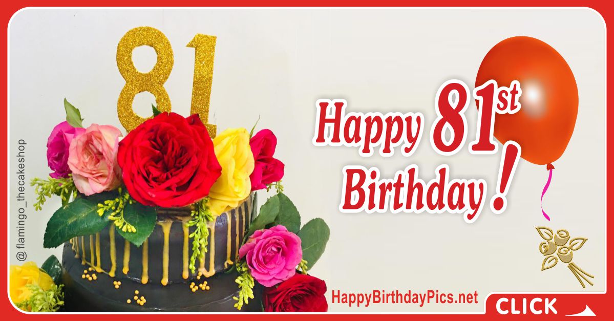 Happy 81st Birthday with Colorful Roses Card Equivalents