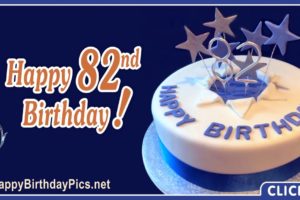Happy 82nd Birthday with Blue Stars