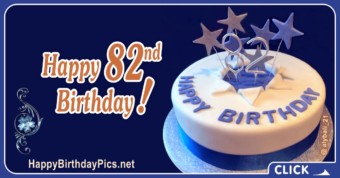 Happy 82nd Birthday with Blue Stars