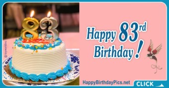 Happy 83rd Birthday with Gold Candles