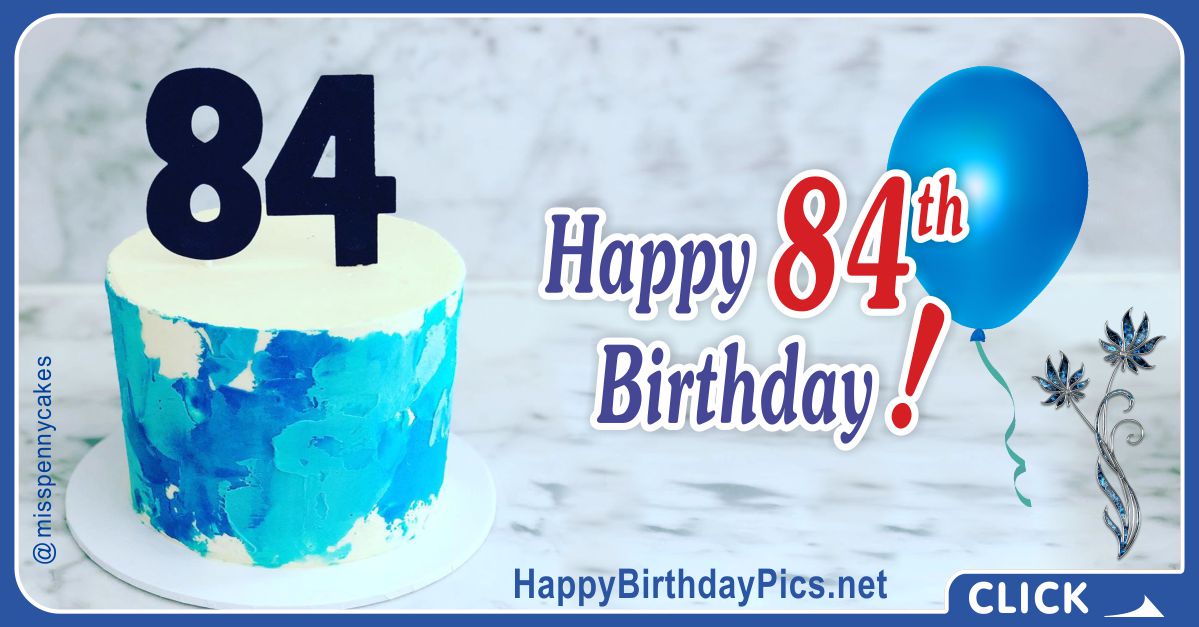 Happy 84th Birthday with Marble Pattern Card Equivalents