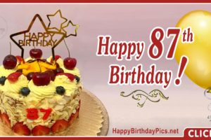 Happy 87th Birthday with Cherry Cake