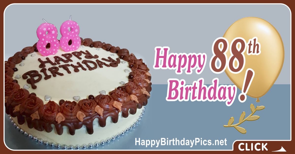 Happy 88th Birthday with Silver Hearts Card Equivalents