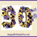 Happy 90th Birthday with Purple Flowers