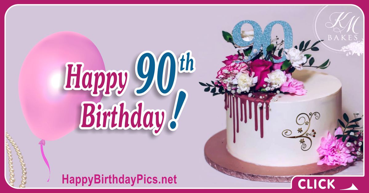 Happy 90th Birthday with Blue Diamonds Card Equivalents