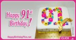 Happy 91st Birthday - Golden Ribbon