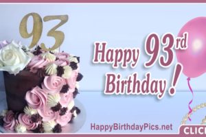 Happy 93rd Birthday with Gold Gemstone