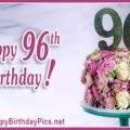 Happy 96th Birthday with Purple Flowers