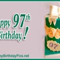 Happy 97th Birthday with Green Gift Box