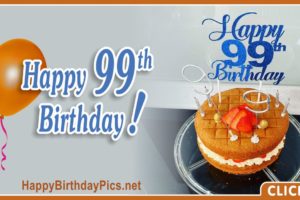 Happy 99th Birthday with Blue Silver Figures