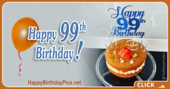 Happy 99th Birthday with Blue Silver Figures