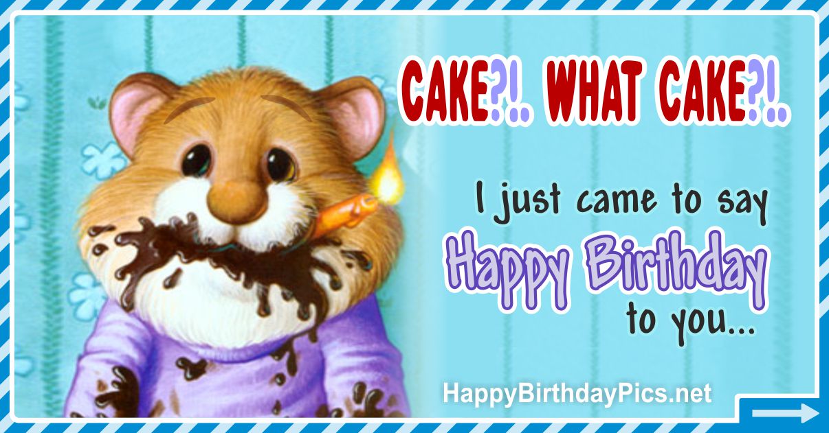 Happy Birthday - I Just Came To Say Funny Card Equivalents