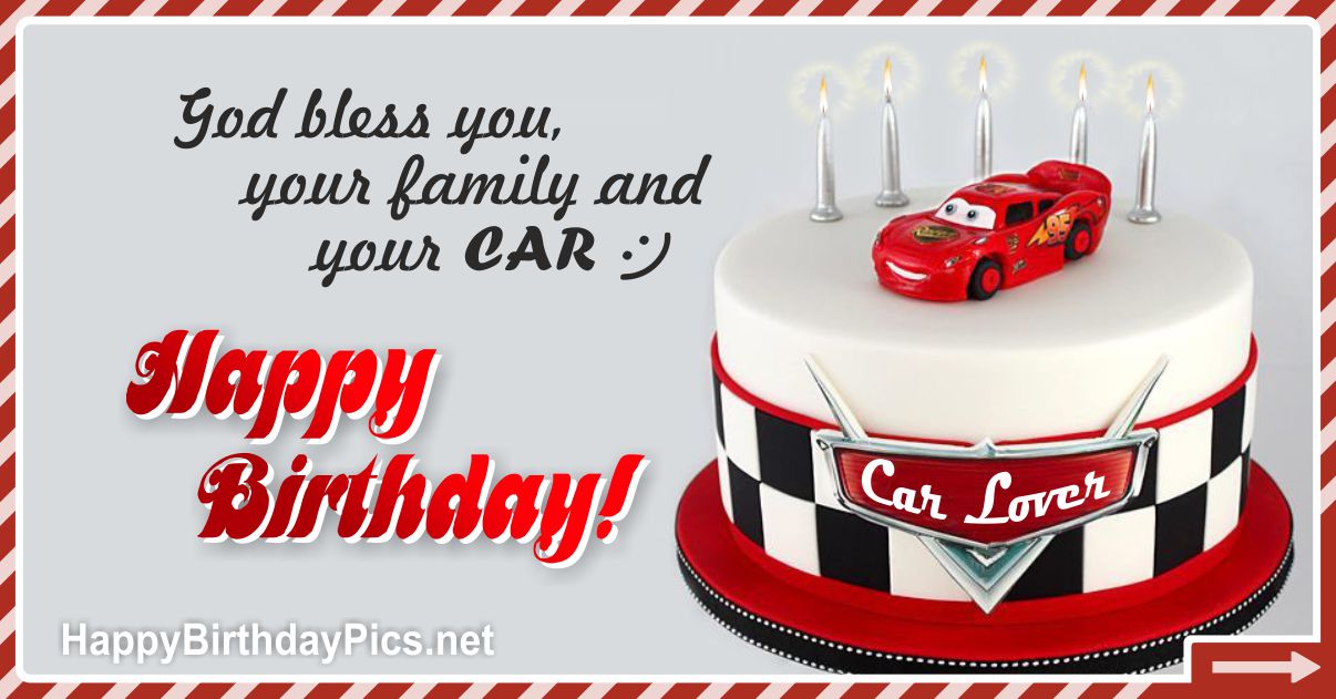 Funny Card 25 Happy Birthday Car Lover