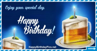 Happy Birthday with Special Day Beer Cake