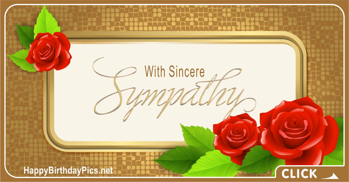Condolence Message with Gold and Red Roses Card Equivalents