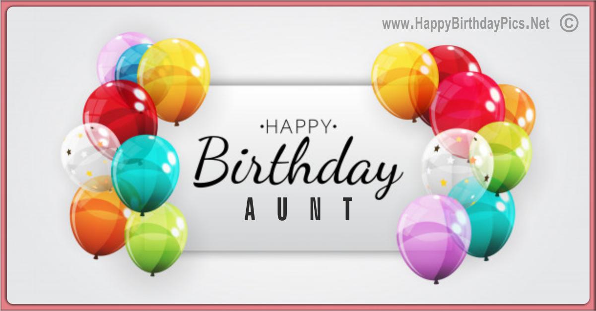 Happy Birthday Aunt - Balloons and Elegance Card Equivalents