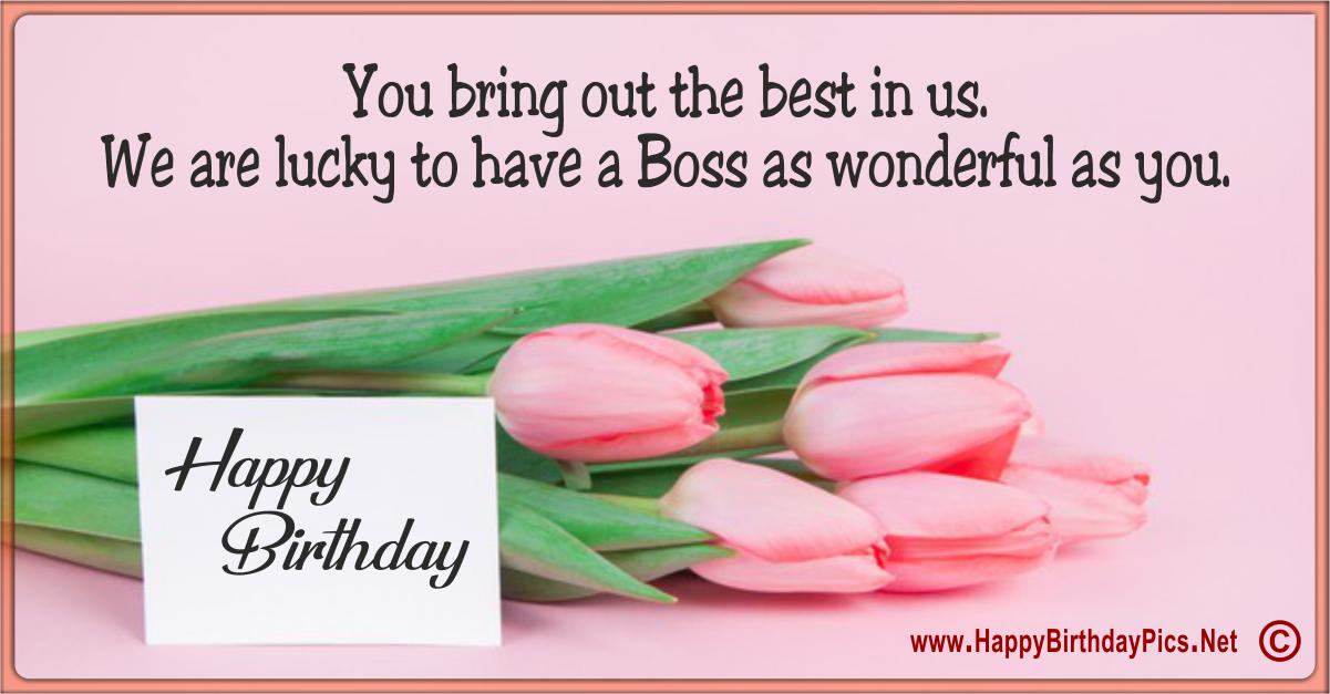 Happy Birthday Boss - You Bring Out The Best In Us Funny Card Equivalents