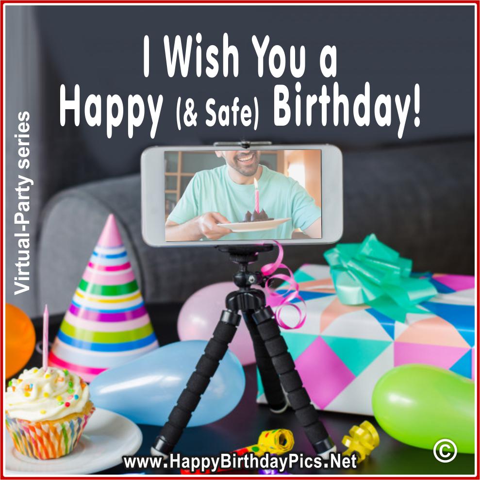 Virtual party, online birthday celebration cards