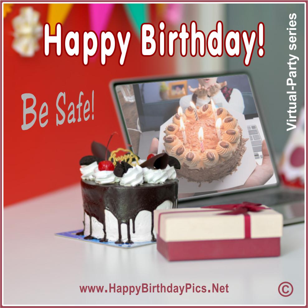 Virtual party, online birthday celebration cards