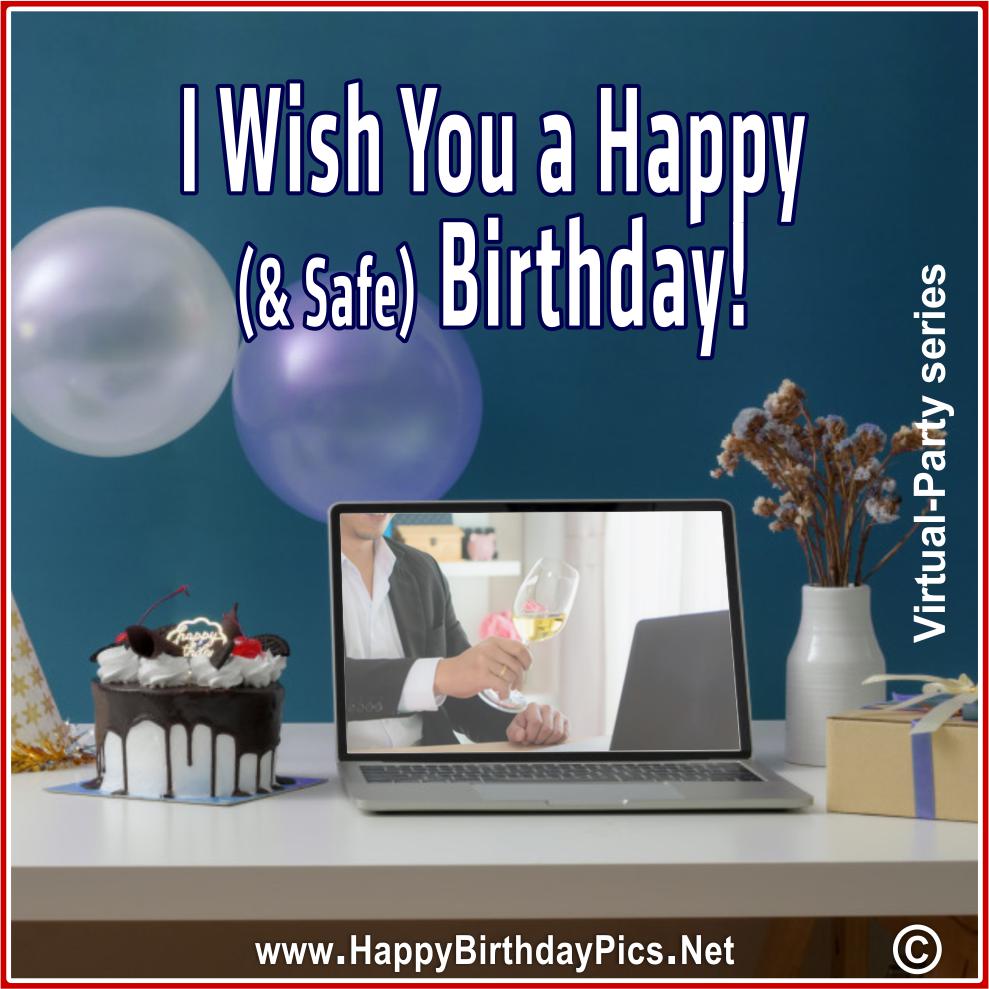 Virtual party, online birthday celebration cards