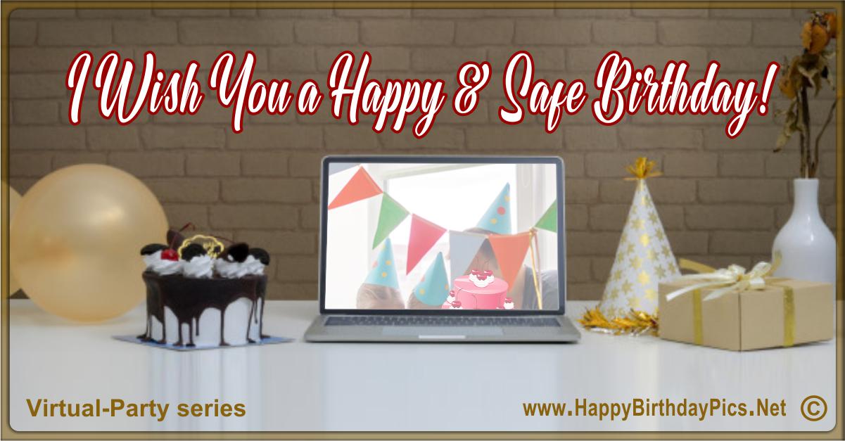 Virtual party, online birthday celebration cards