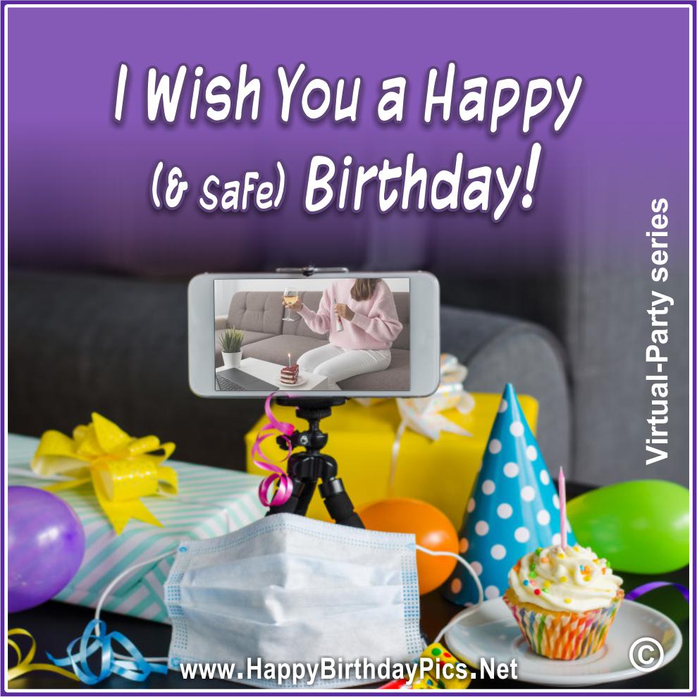 Virtual party, online birthday celebration cards