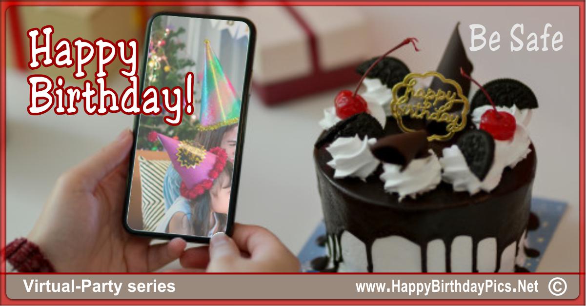 Virtual party, online birthday celebration cards