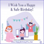 Virtual party, online birthday celebration cards