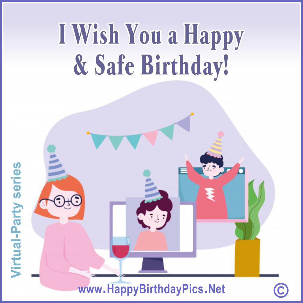 Virtual party, online birthday celebration cards