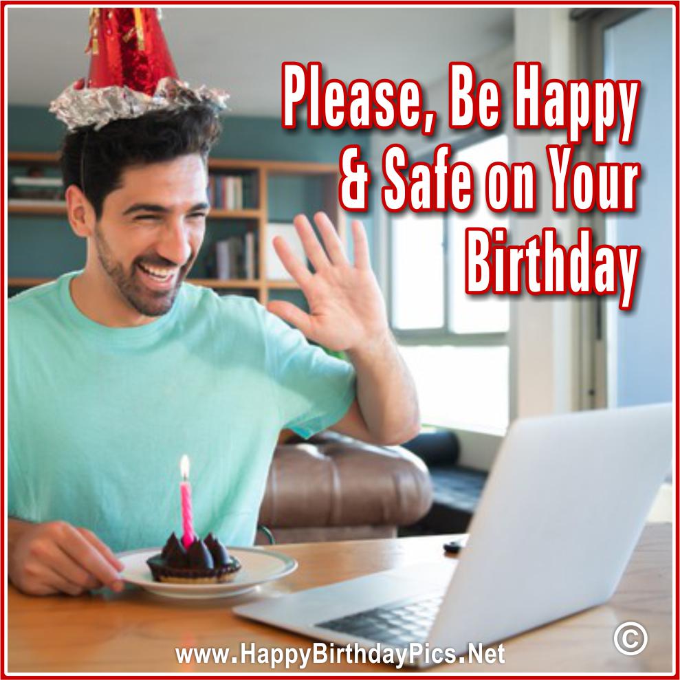 Virtual party, online birthday celebration photos